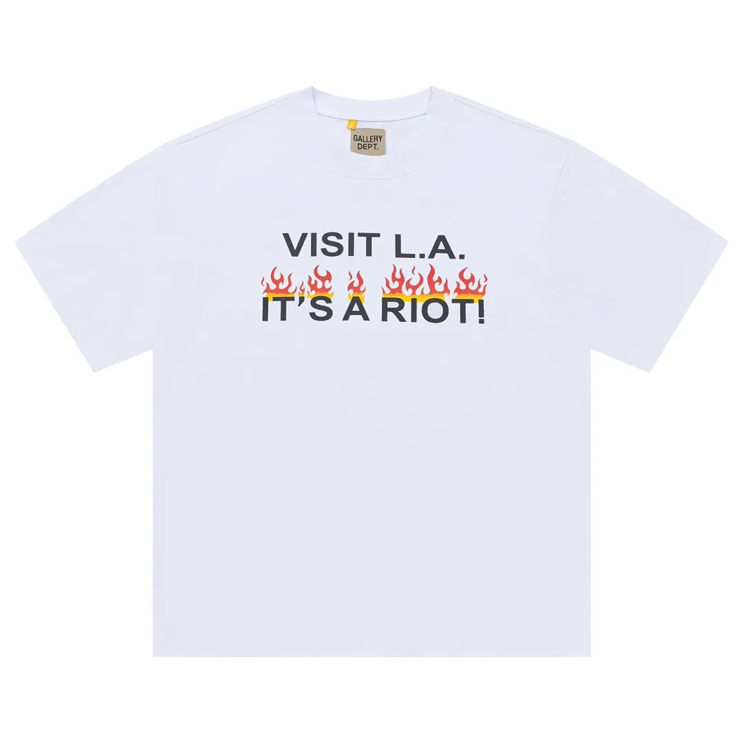 Model D139 Gallery dept American trendy brand offset printing ten gold powder printing, high street short-sleeved T-shirt, the printing is breathable, soft and non-sticky. After shrinking and shaping, it is soft, comfortable and breathable, does not pill, does not fade and does not change shape, S-XL, p106